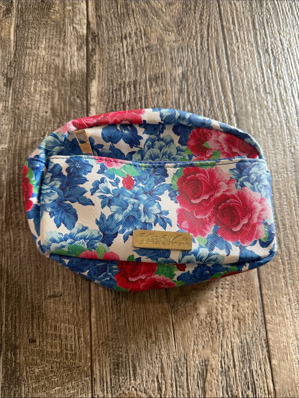 The Pioneer Woman Floral Zip Pouch in Blue, Pink & White, Makeup Bag